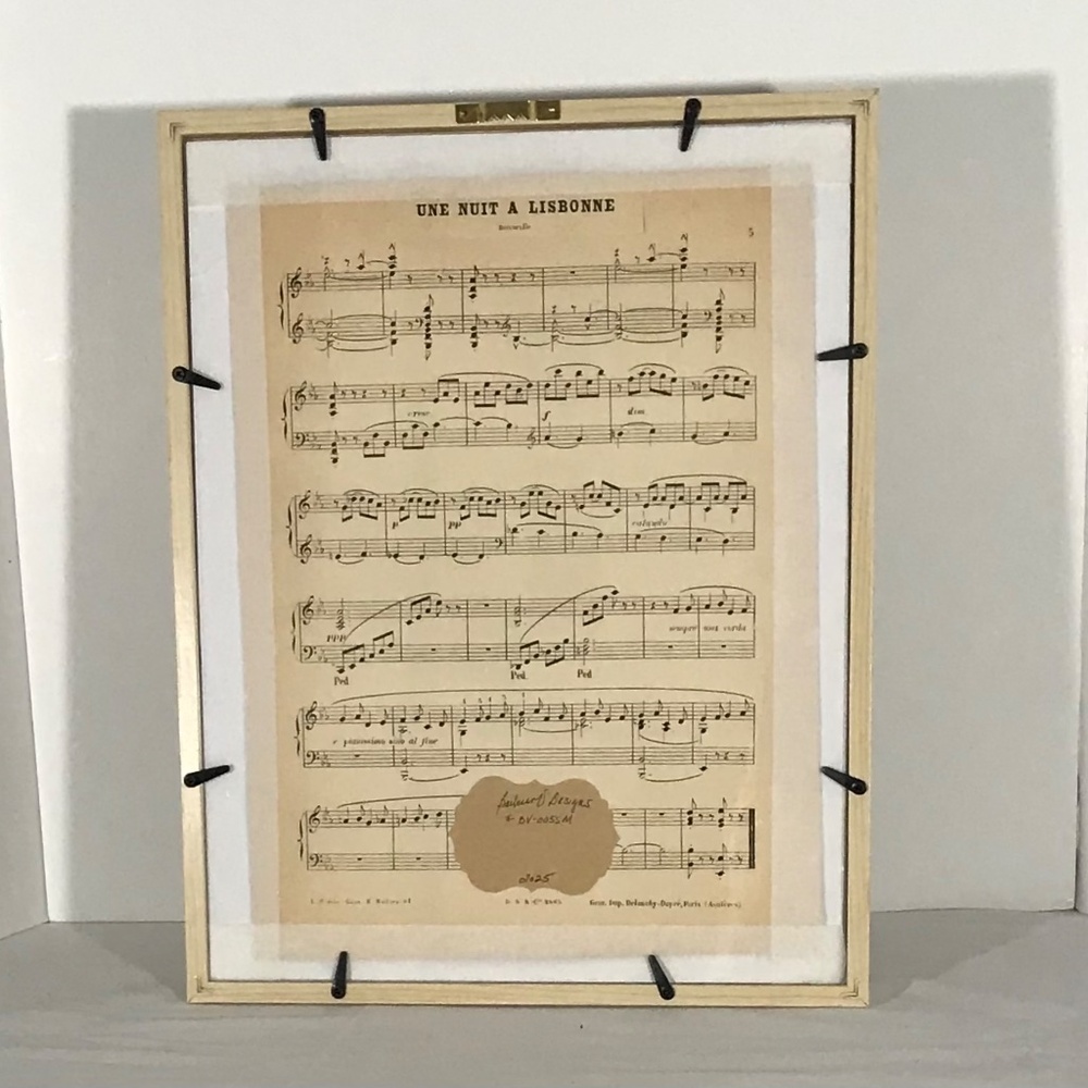 Sheet Music Custom Wall Art- Classical Series "Une Nuit a Lisbonne" - Picture 3 of 4